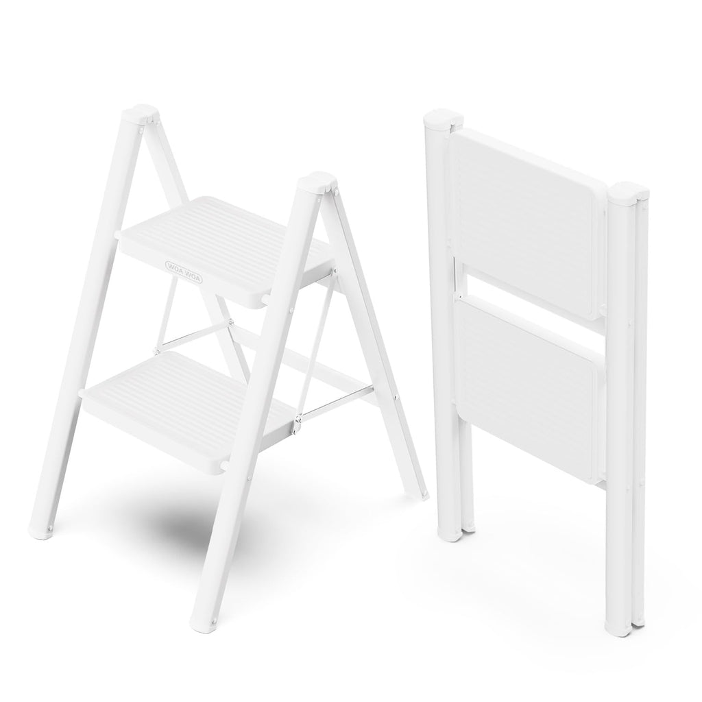 2 Step Foldable Step Stool White E594621