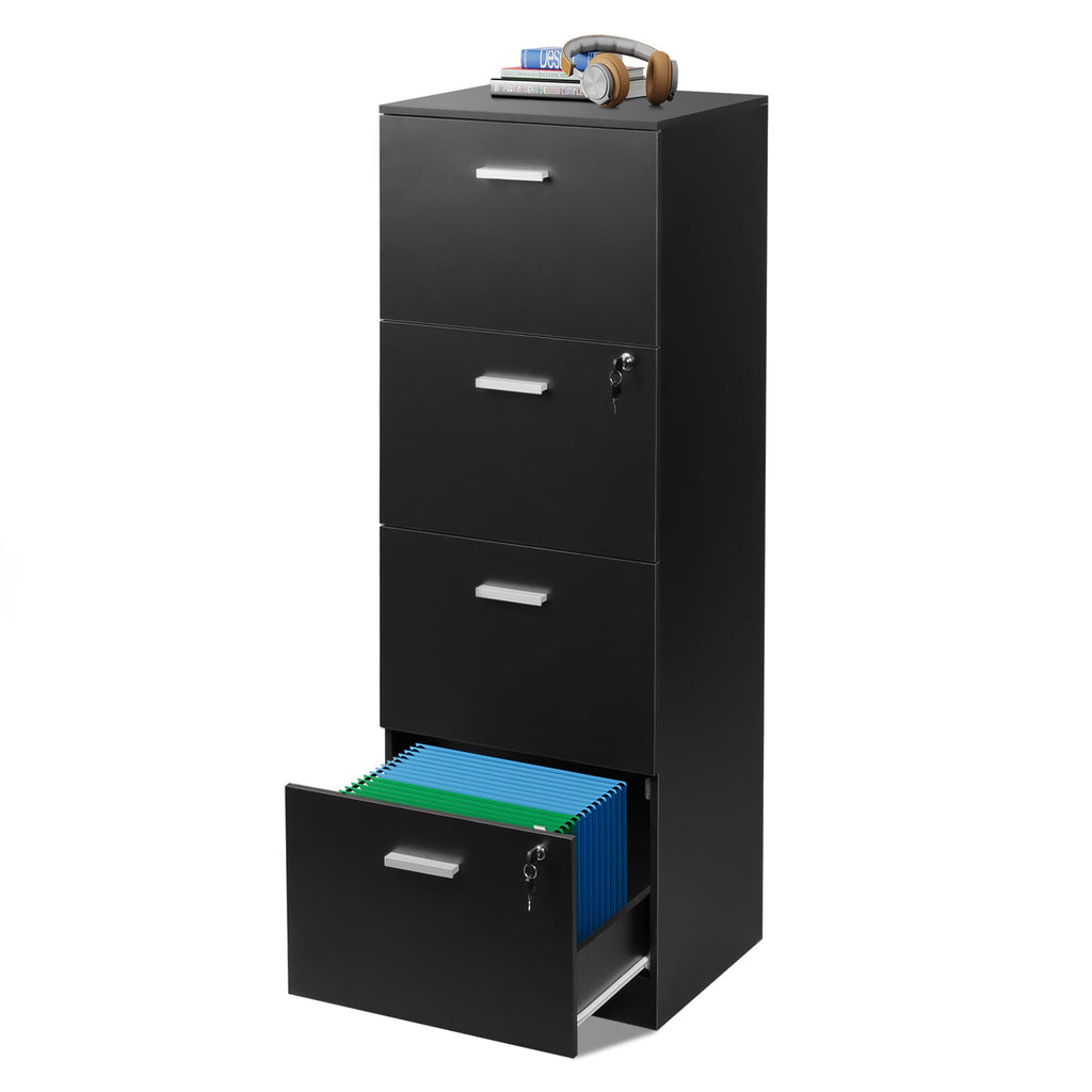 4 Drawer Wood File Cabinet with Lock U88875