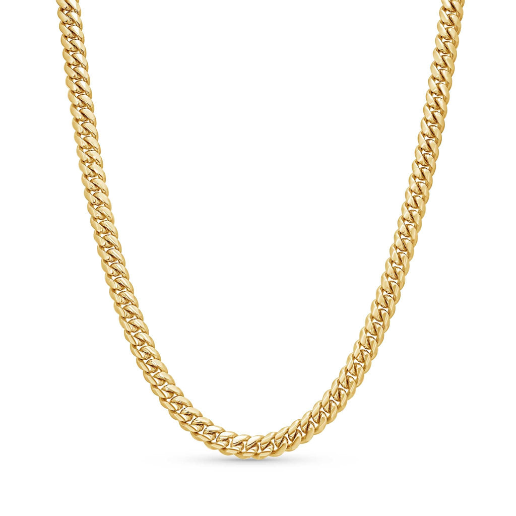 5.5mm Gold Vermeil Sterling Silver Cuban Link Chain Necklace F72399