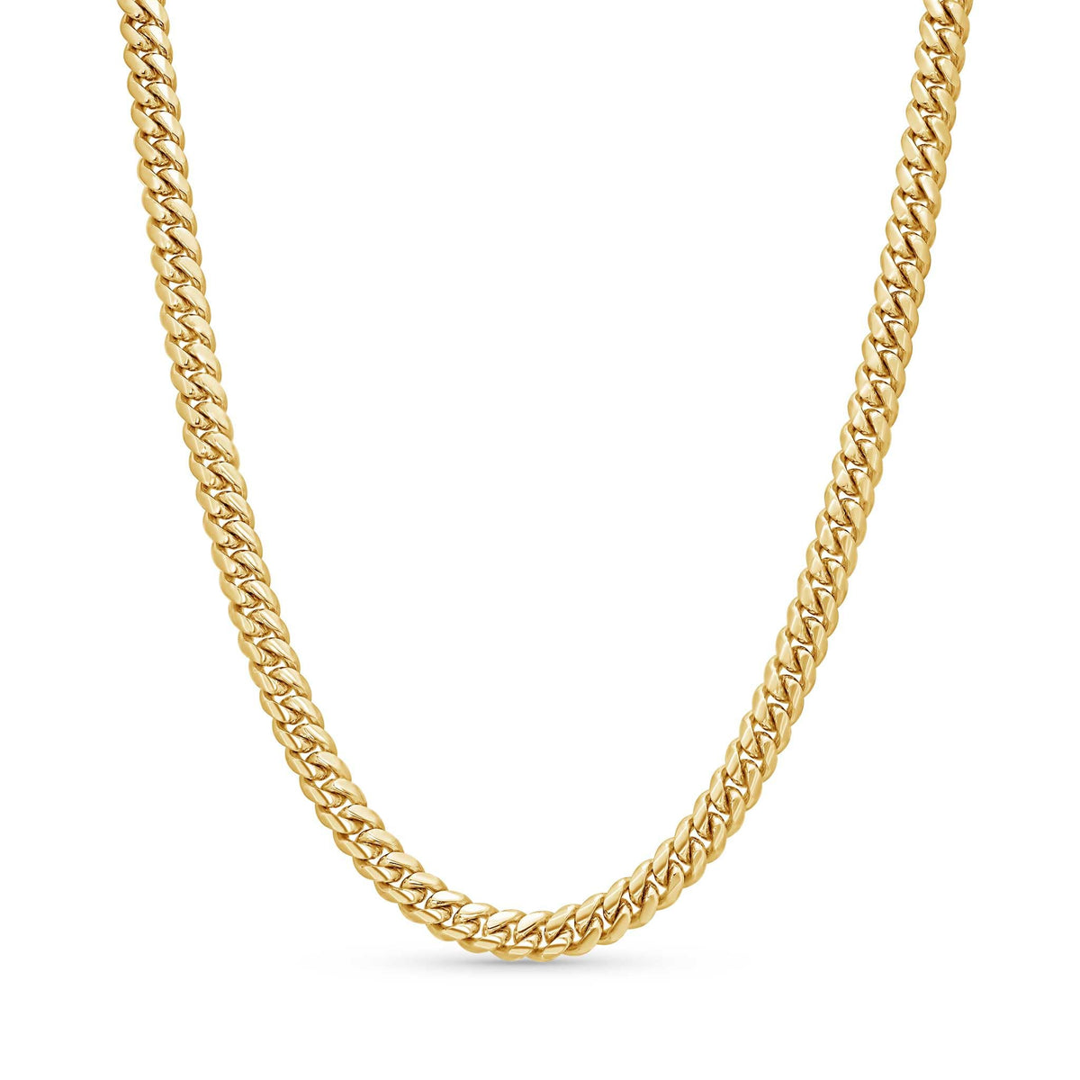 5.5mm Gold Vermeil Sterling Silver Cuban Link Chain Necklace F72399
