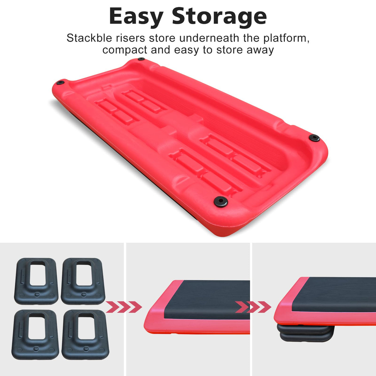 28.5'' Adjustable Aerobic Step Platform with 4 Stackable Risers R50740