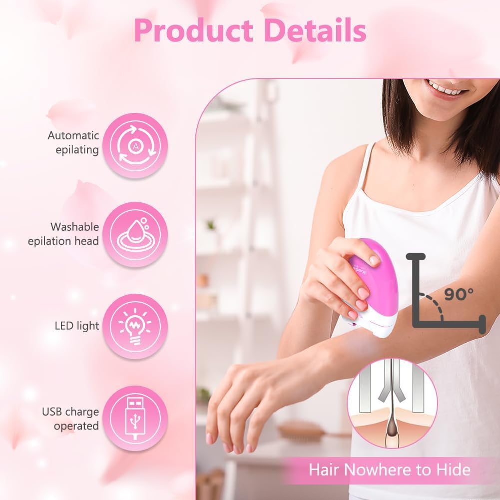 2 Speed LED Light Epilator Facial Hair Remover H9237