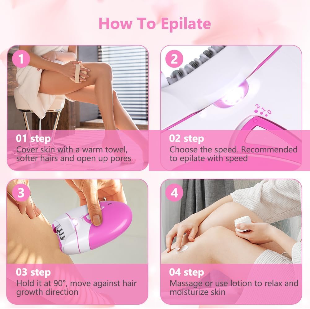 2 Speed LED Light Epilator Facial Hair Remover H9237