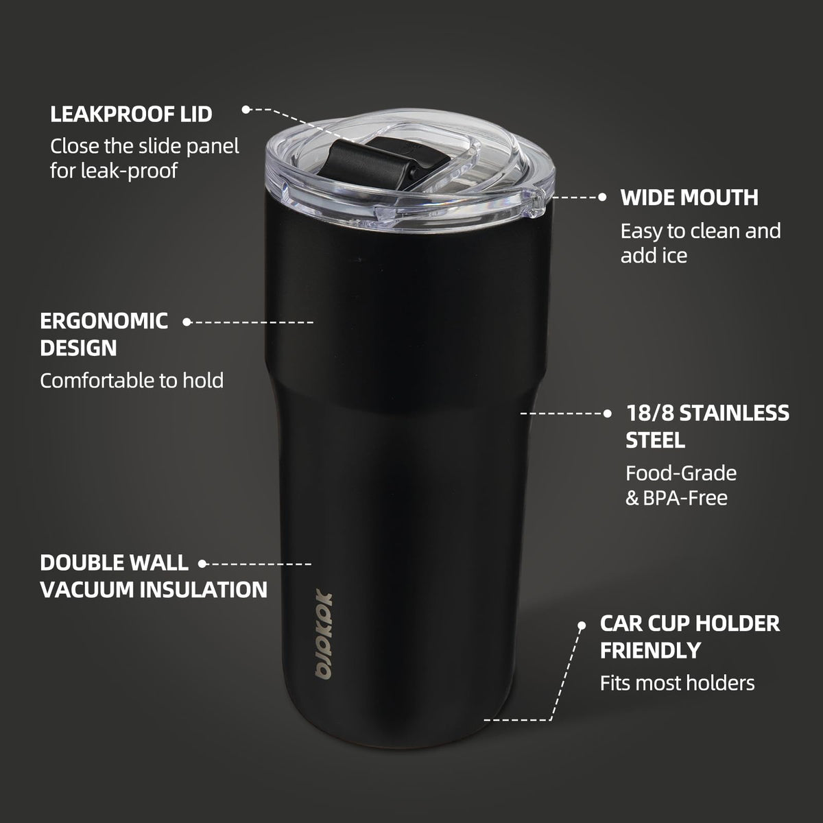 20oz Spill Proof Insulated Stainless Steel Tumbler P202619