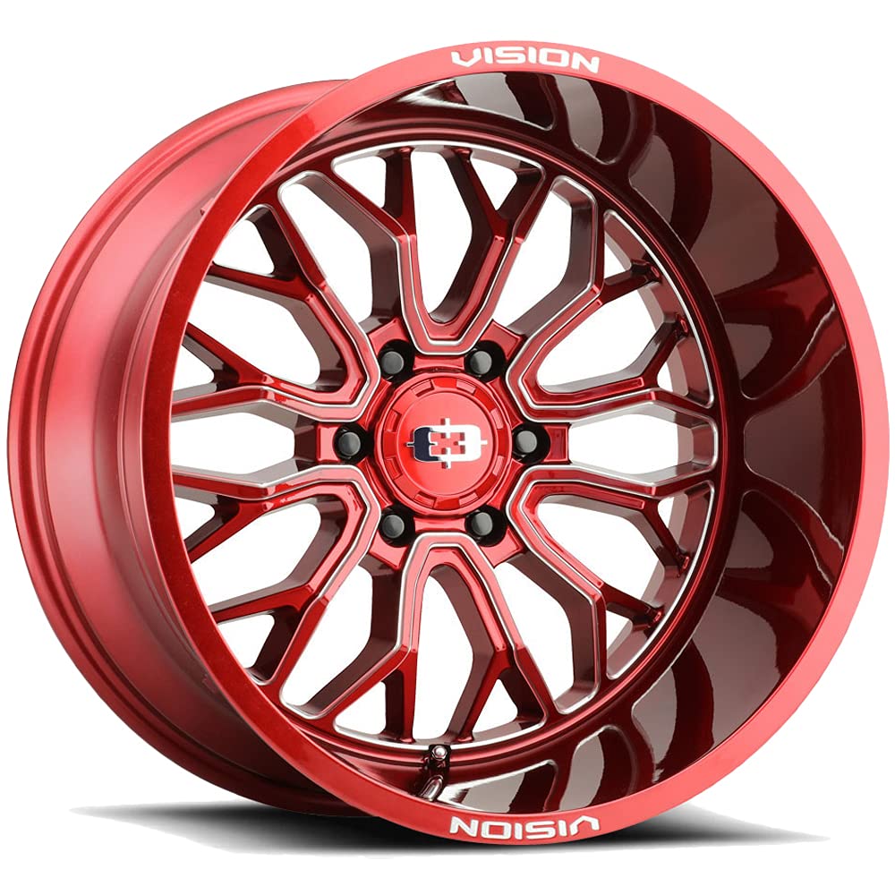 20x9 5x5.5" +12mm Red/Milled Wheel Rim V36107