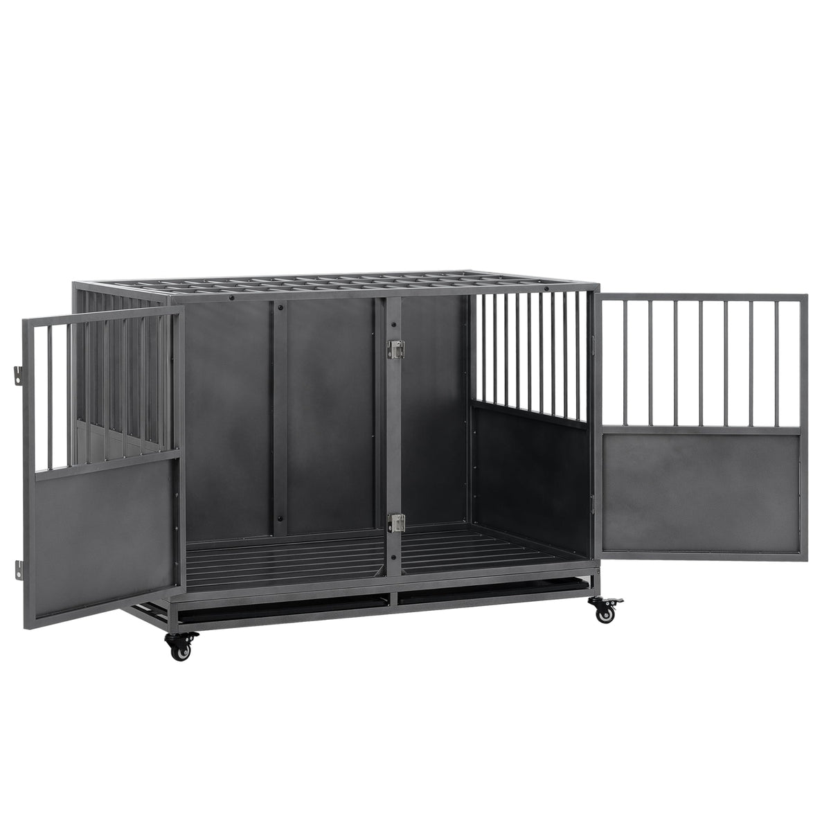 48 inch Heavy Duty Folding Metal Dog Cage with Divider Panel K160