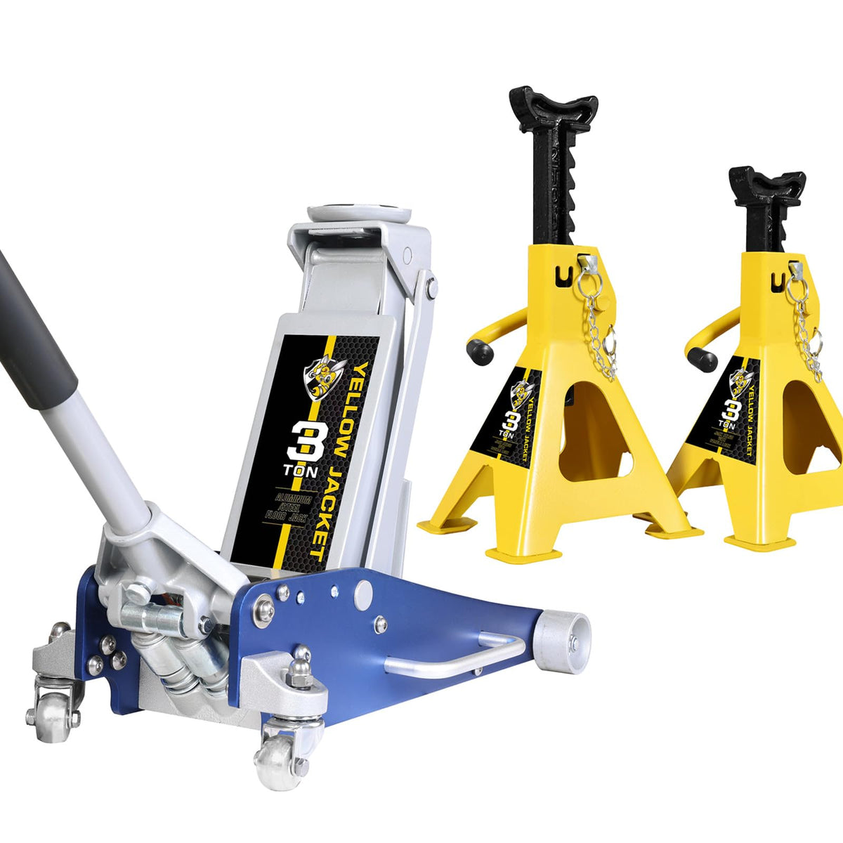 3 Ton Low Profile Aluminum and Steel Floor Jack with Jack Stands V270