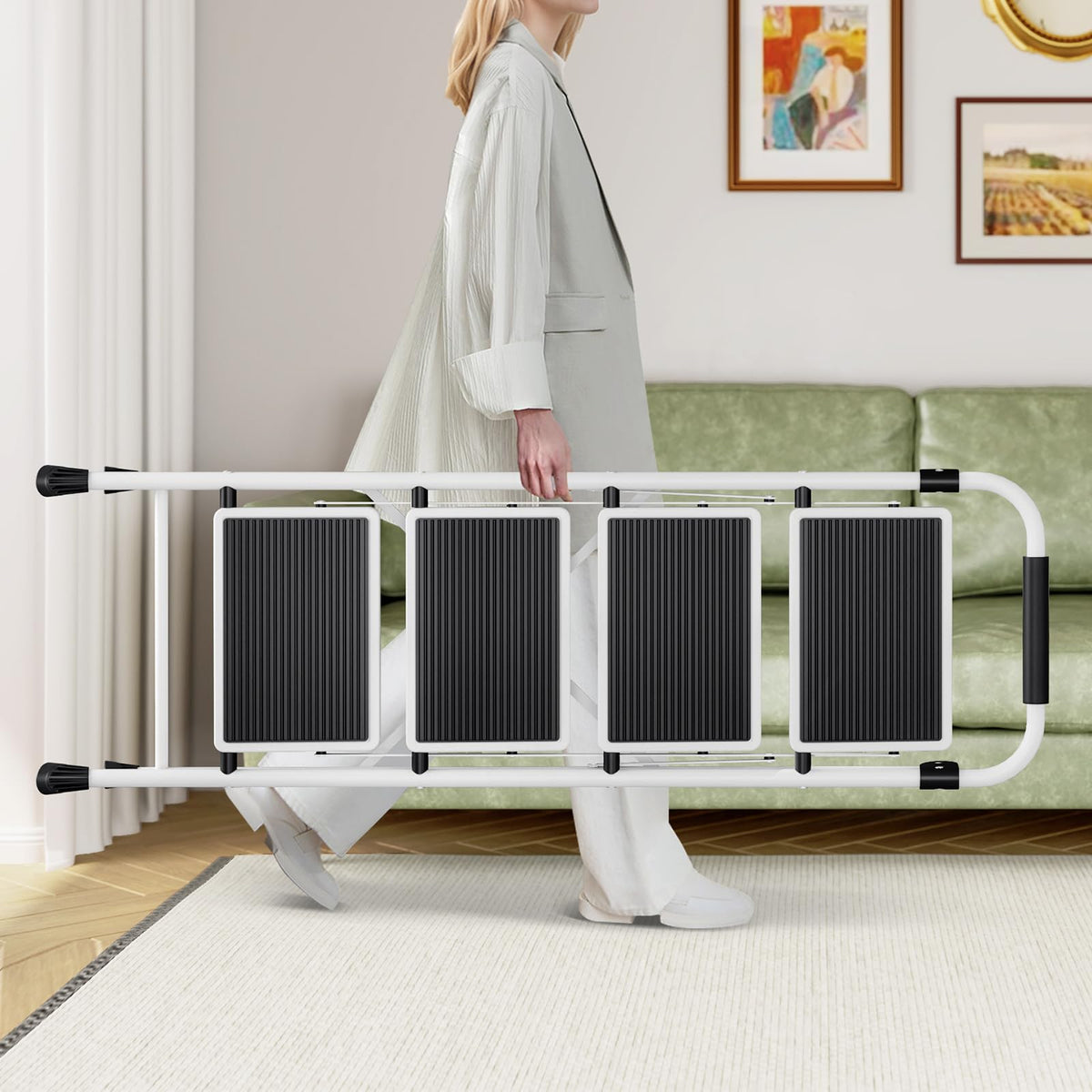 4 Step Folding Step Stool with Anti-Slip Wide Pedal S74260