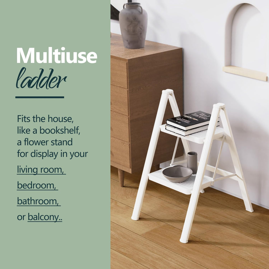 2 Step Foldable Step Stool White E594621