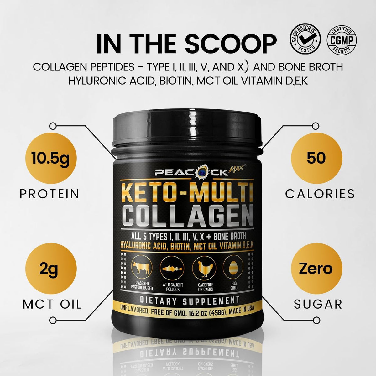 16.2 oz Unflavored Hydrolyzed Collagen Peptides Powder Q669039