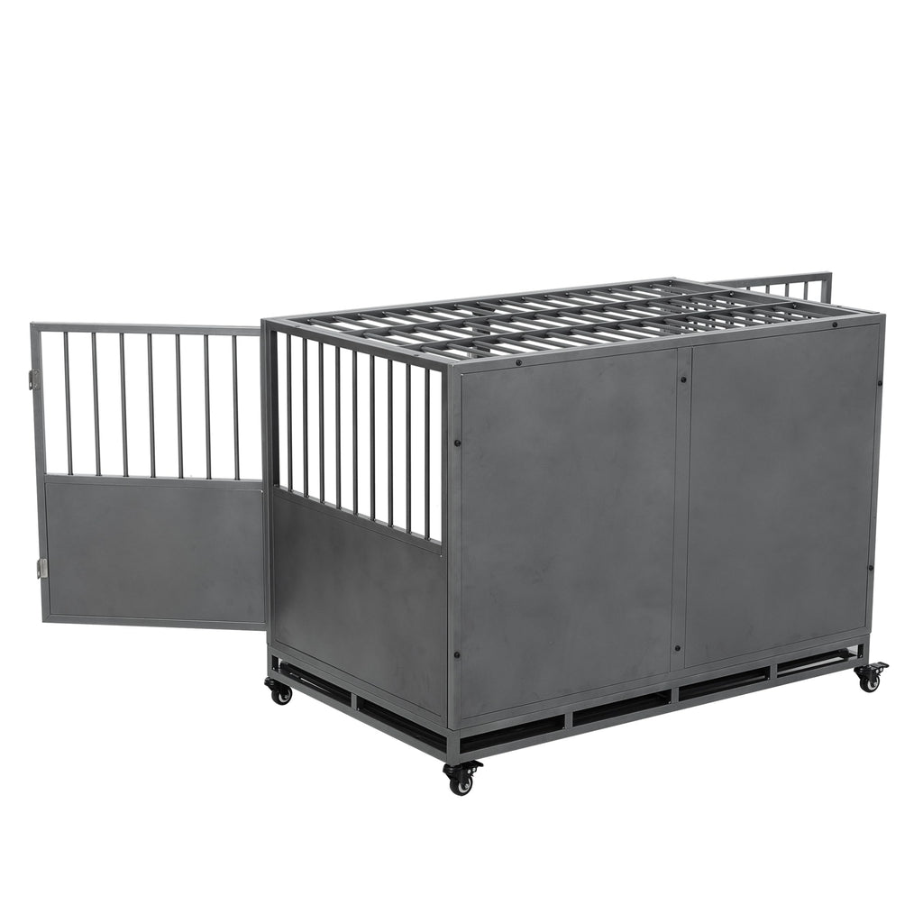 48 inch Heavy Duty Folding Metal Dog Cage with Divider Panel K160