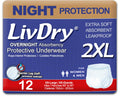 2XL Overnight Adult Diapers, 60”-80" Waist, 12 Pack C968