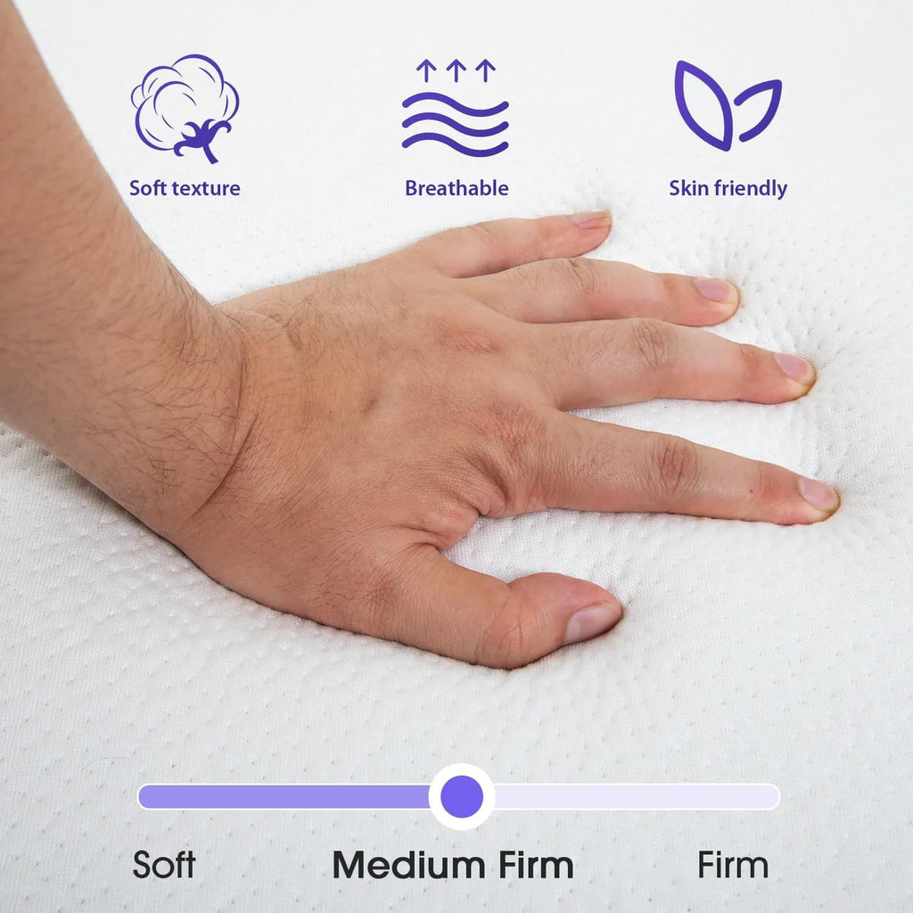 3 Inch Queen Size Tri-Fold Memory Foam Mattress Topper U532