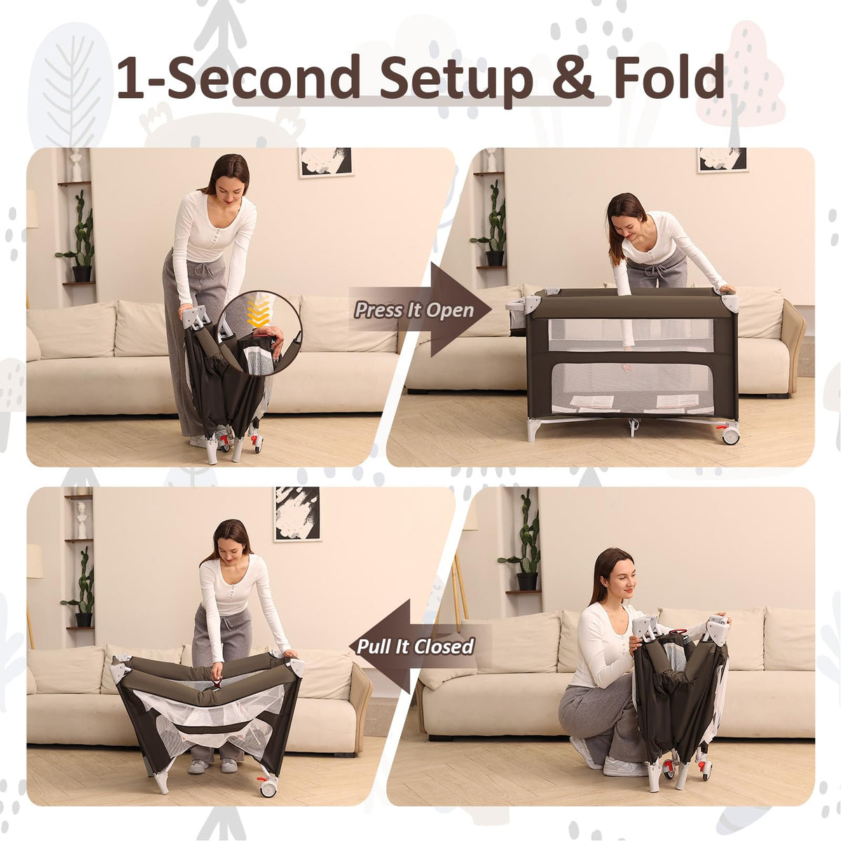 5-in-1 Baby Bassinet Bedside Sleeper L4655