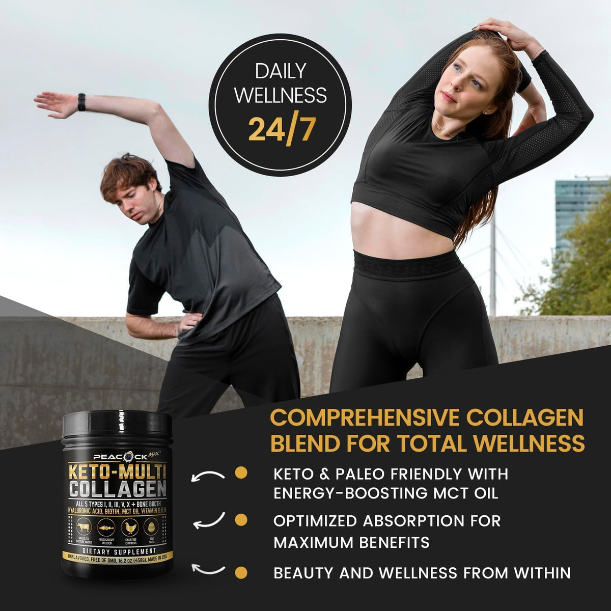 16.2 oz Unflavored Hydrolyzed Collagen Peptides Powder Q669039
