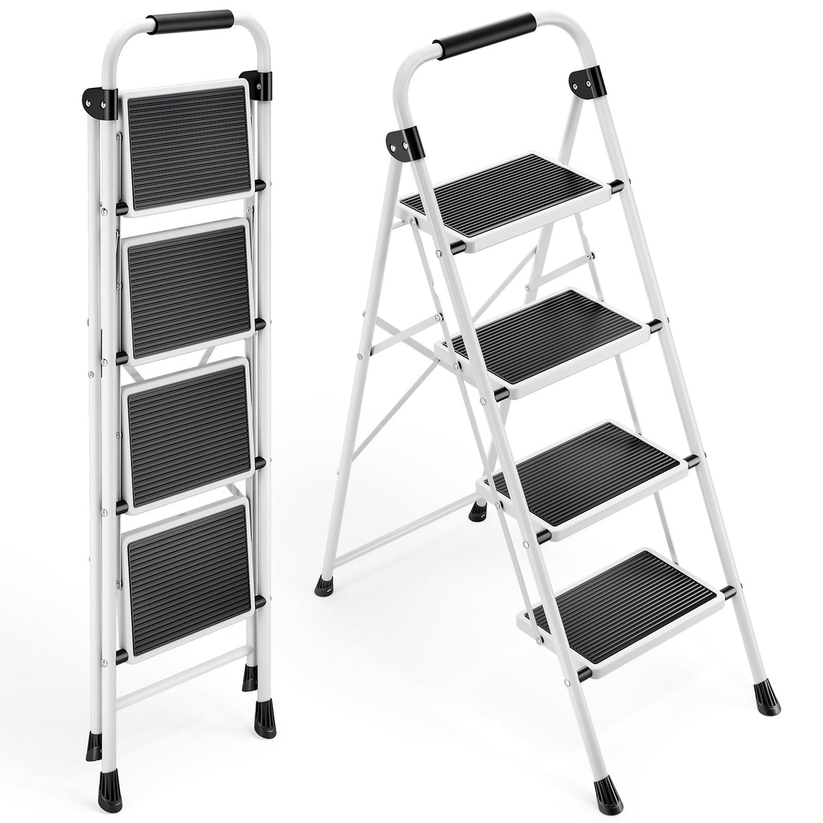 4 Step Folding Step Stool with Anti-Slip Wide Pedal S74260