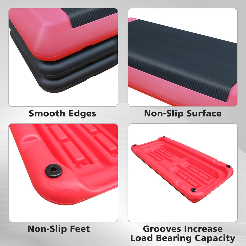 28.5'' Adjustable Aerobic Step Platform with 4 Stackable Risers R50740