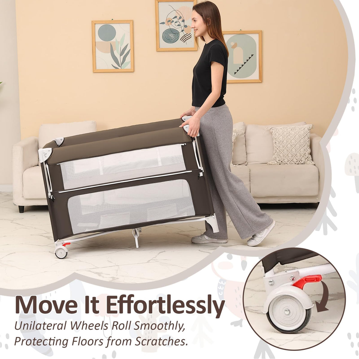 5-in-1 Baby Bassinet Bedside Sleeper L4655