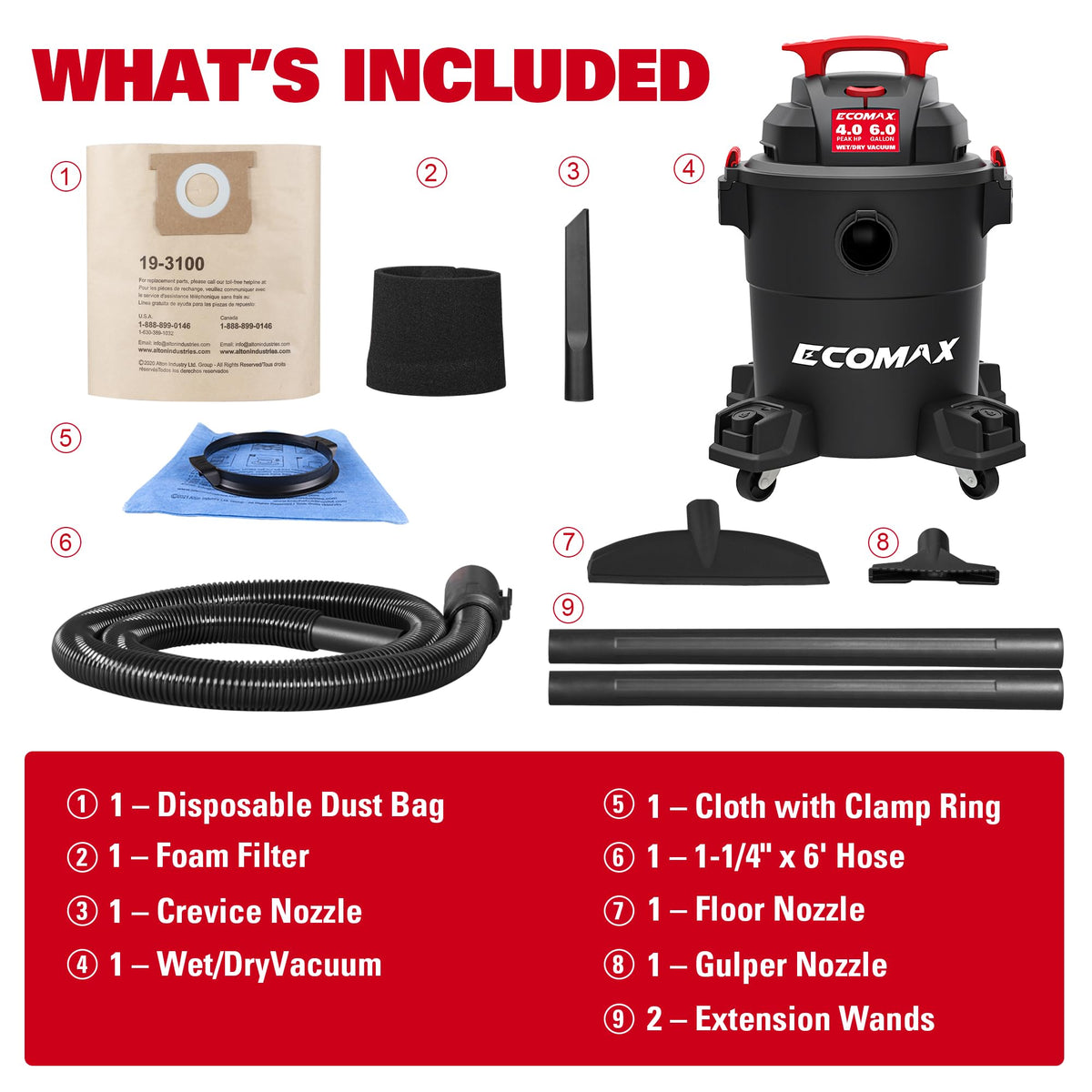 6 Gallon 4 HP Wet Dry Shop Vac U60688