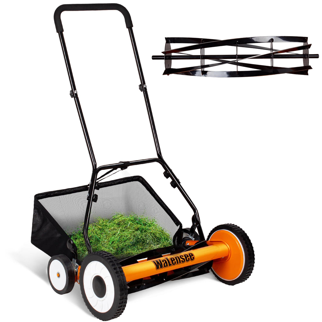 20-Inch 5-Blade Manual Reel Lawn Mower with Grass Catcher P5252