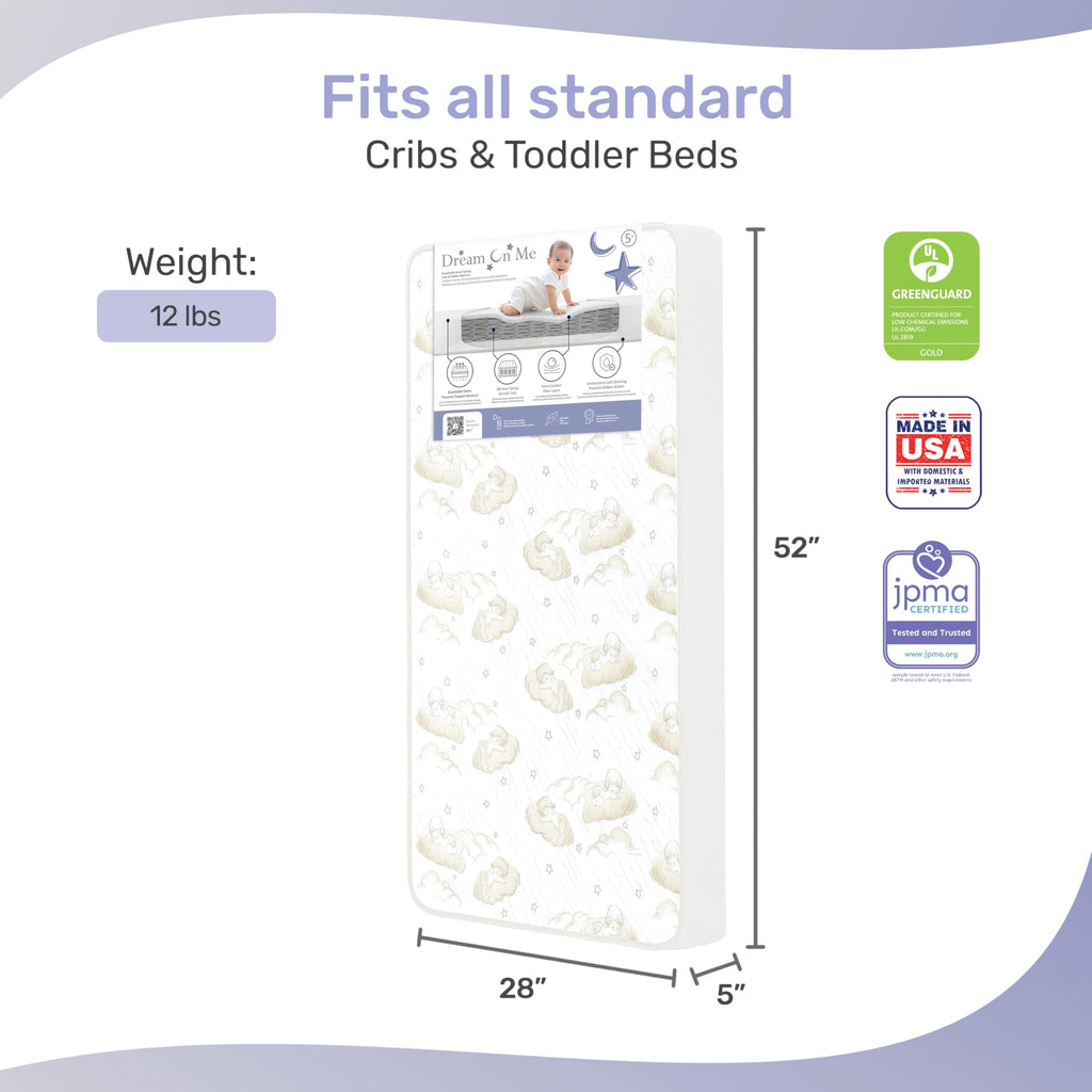 2-in-1 Breathable Spring Coil Crib & Toddler Mattress G9731