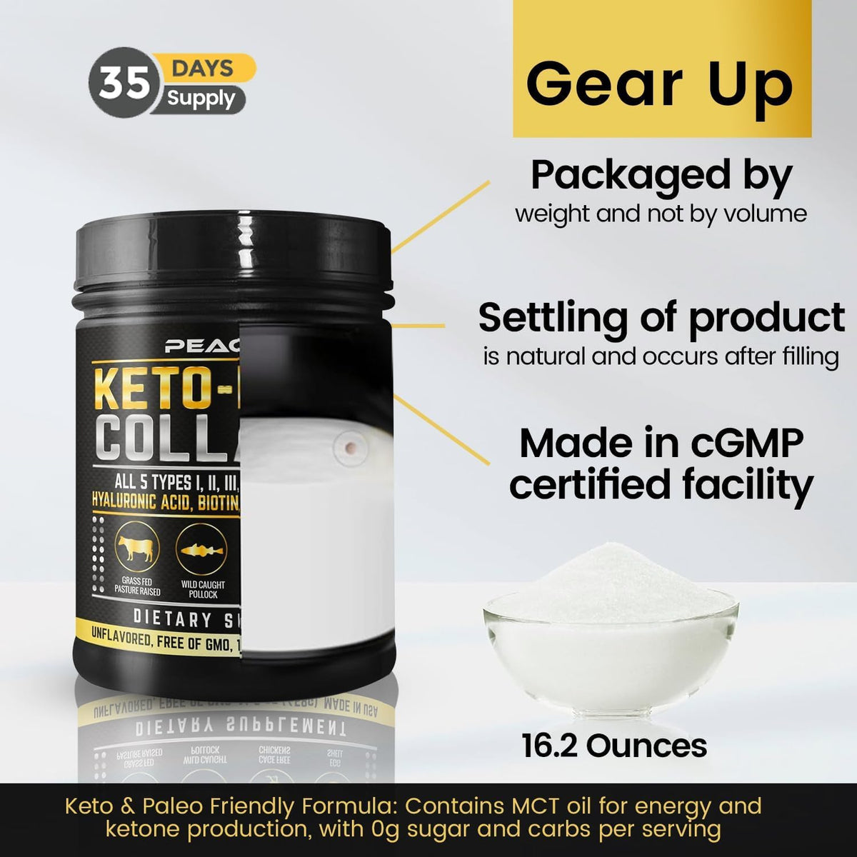 16.2 oz Unflavored Hydrolyzed Collagen Peptides Powder Q669039