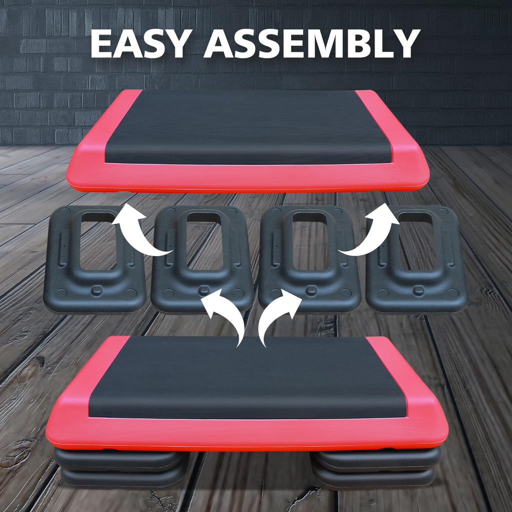 28.5'' Adjustable Aerobic Step Platform with 4 Stackable Risers R50740
