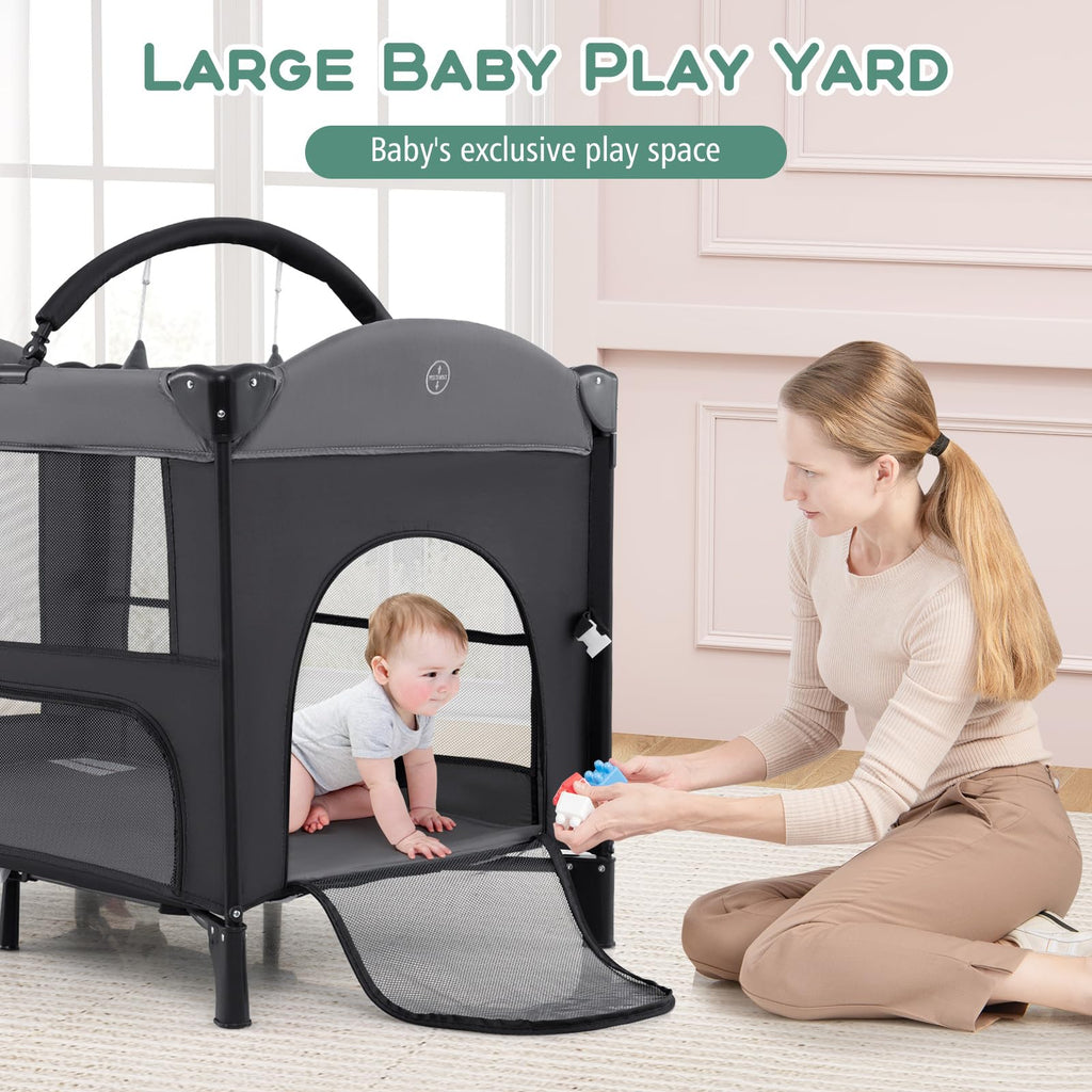 4 in 1 Pack and Play, Baby Bassinet, Bedside Sleeper, Diaper Changer W96118