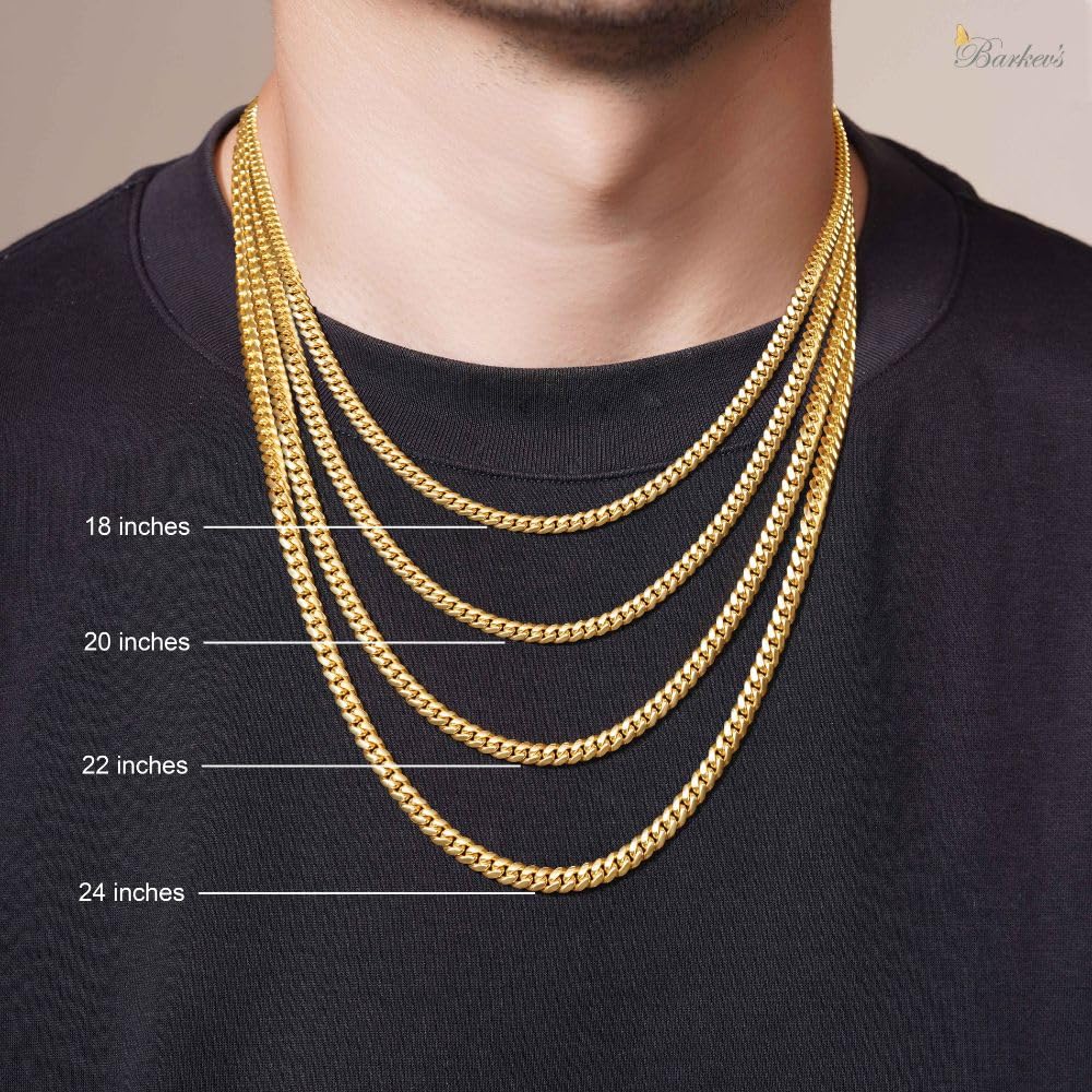 5.5mm Gold Vermeil Sterling Silver Cuban Link Chain Necklace F72399
