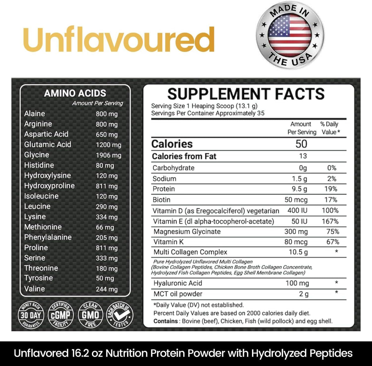 16.2 oz Unflavored Hydrolyzed Collagen Peptides Powder Q669039