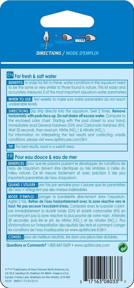 5-in-1 Aquarium Test Strips 4-Count H8044