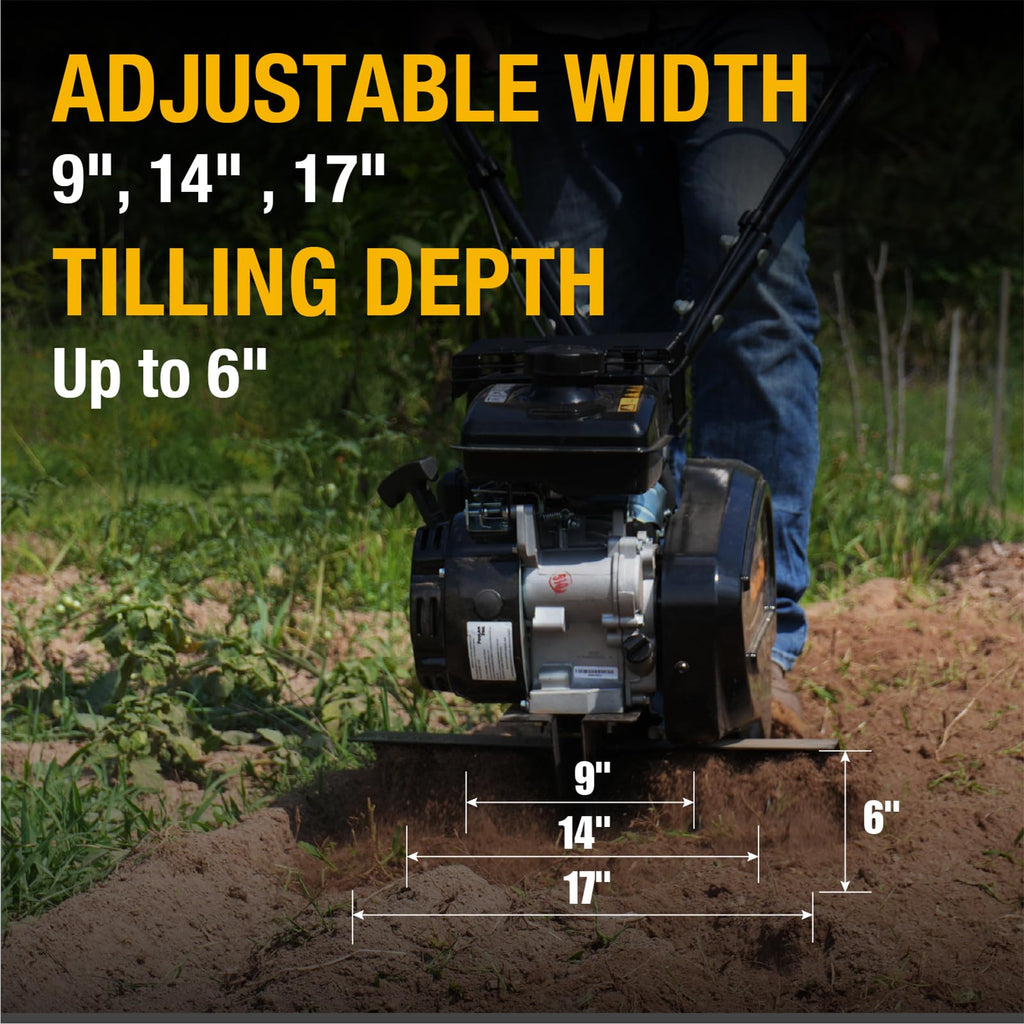 2 in 1 Gas Tiller Cultivator with 79 cc Engine and Adjustable Tilling Width E779455