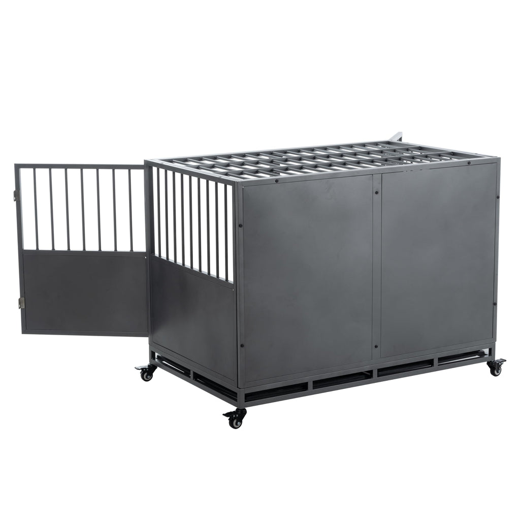 48 inch Heavy Duty Folding Metal Dog Cage with Divider Panel K160