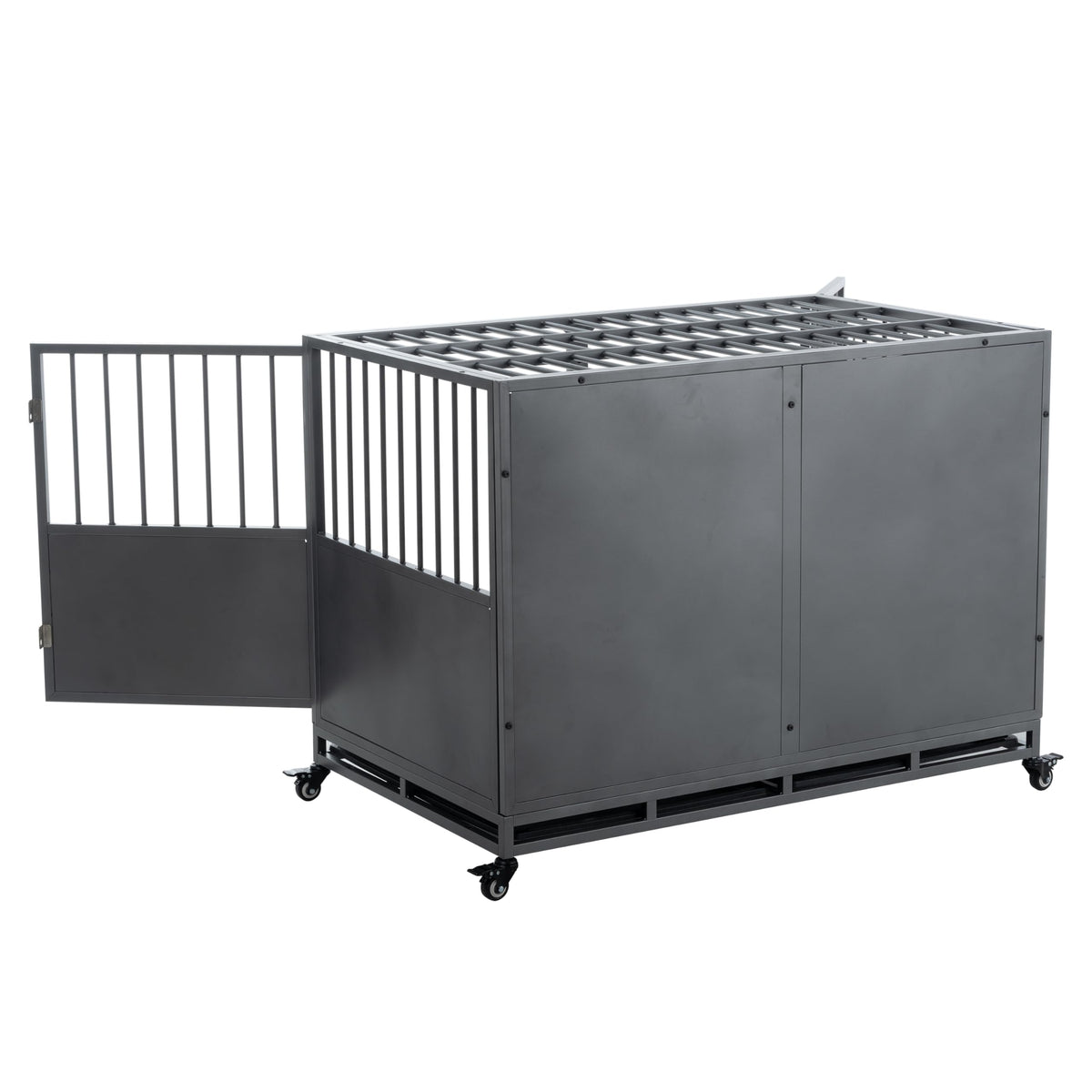48 inch Heavy Duty Folding Metal Dog Cage with Divider Panel K160
