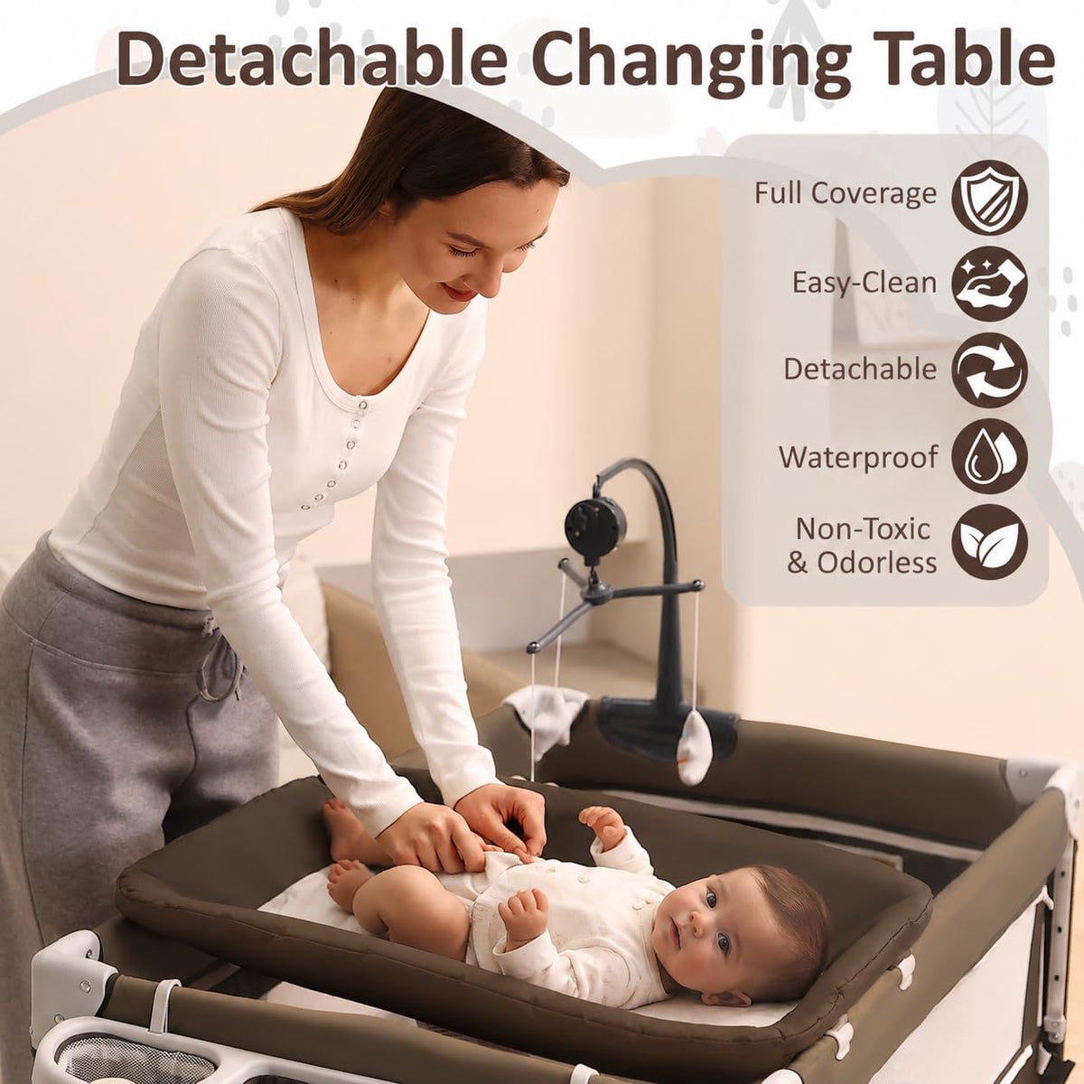 5-in-1 Baby Bassinet Bedside Sleeper L4655