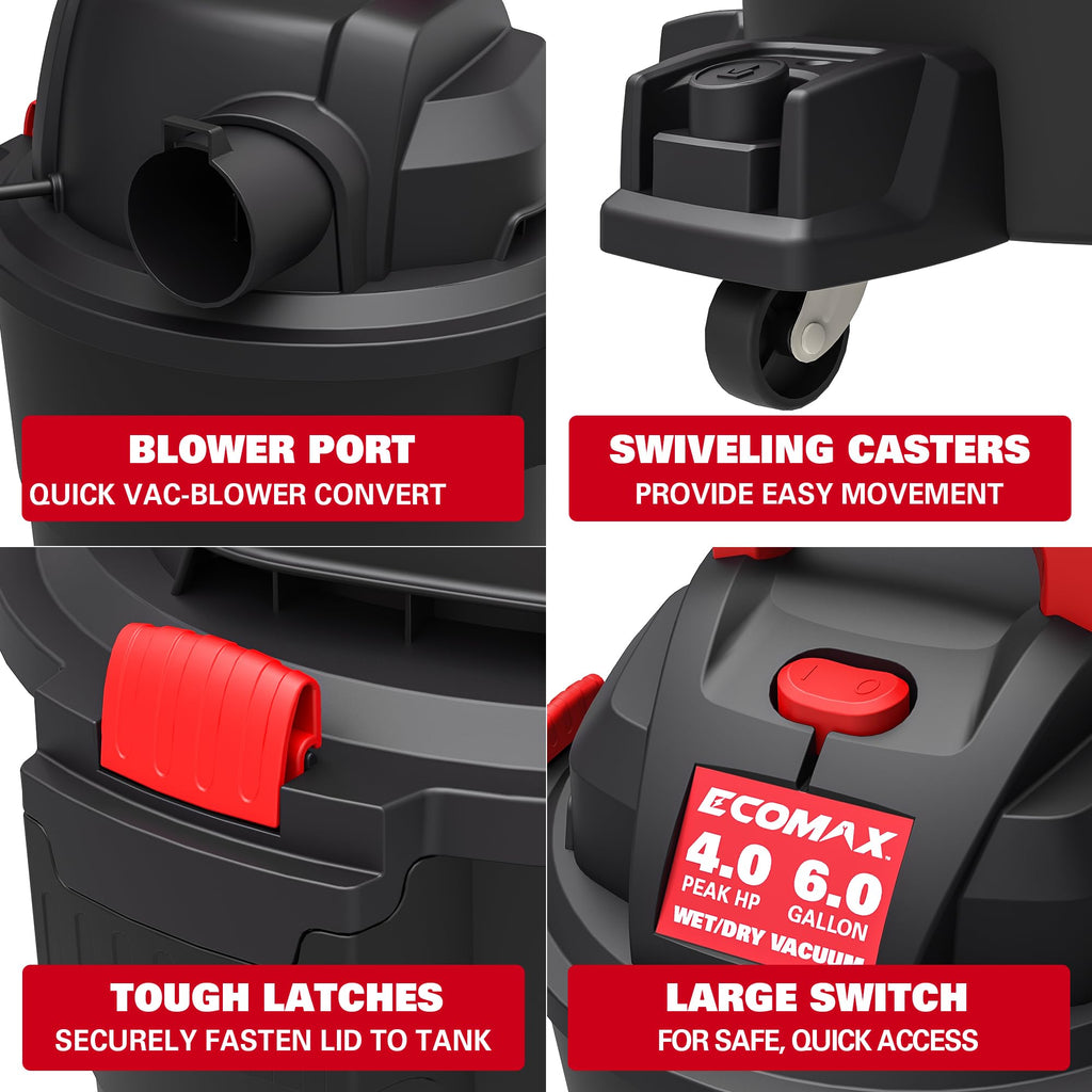 6 Gallon 4 HP Wet Dry Shop Vac U60688