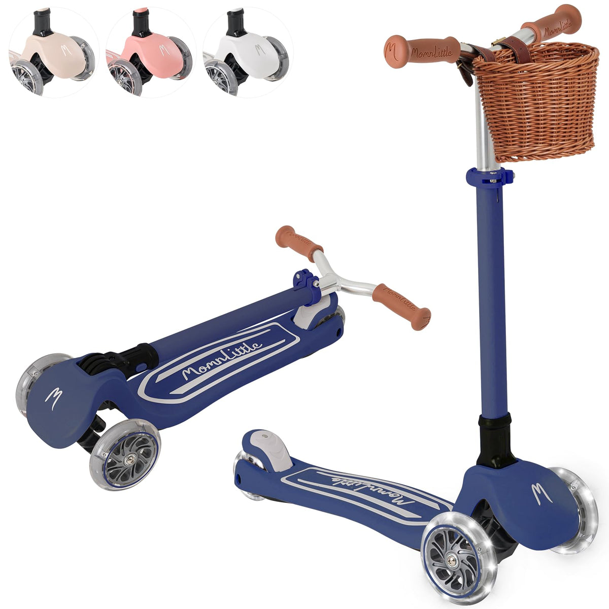 3-Wheel Foldable Toddler Scooter with LED Light-Up Wheels I9971