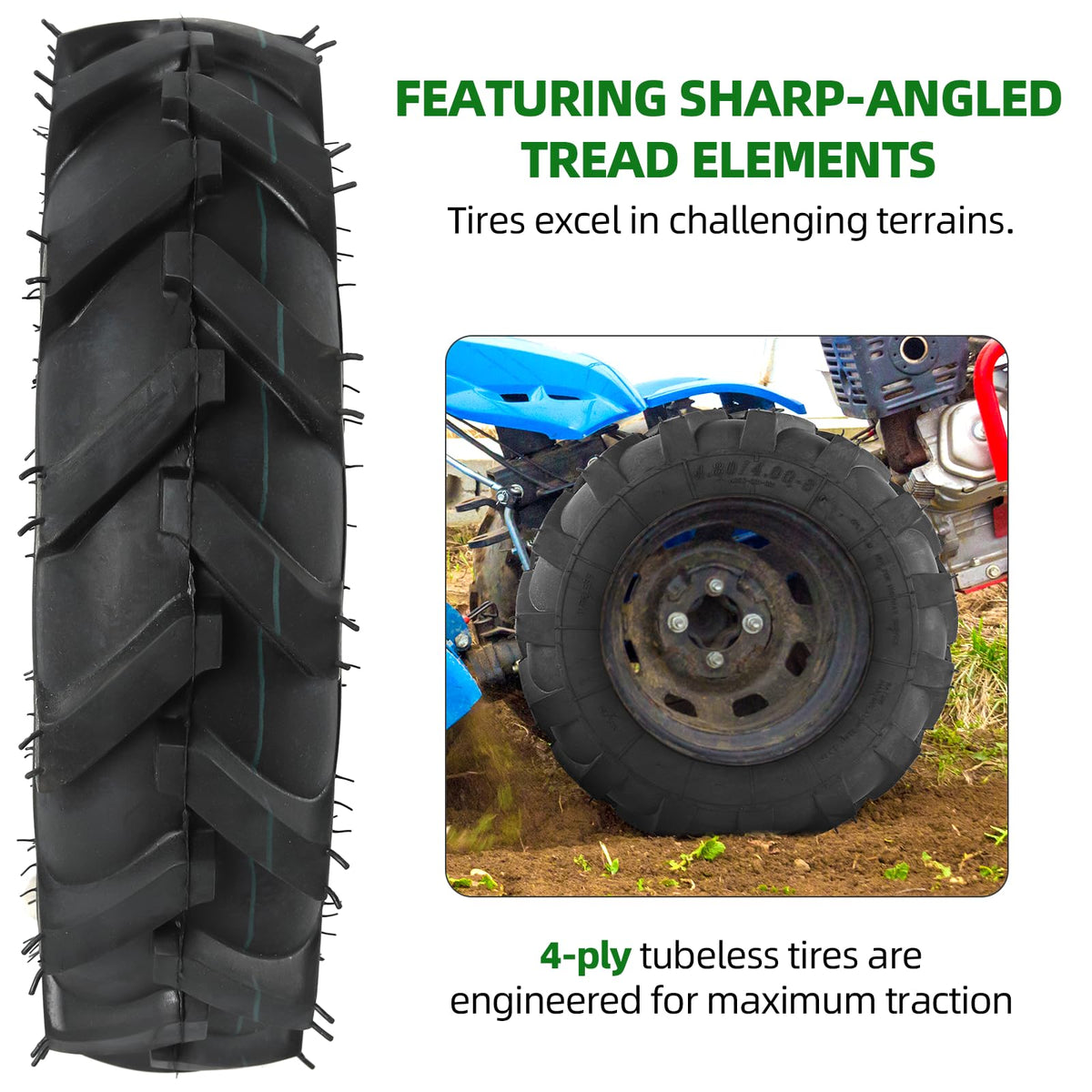 4.80/4.00-8 Tubeless Tires 2-Pack U877535