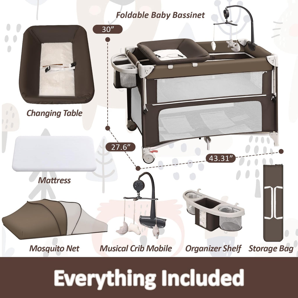 5-in-1 Baby Bassinet Bedside Sleeper L4655