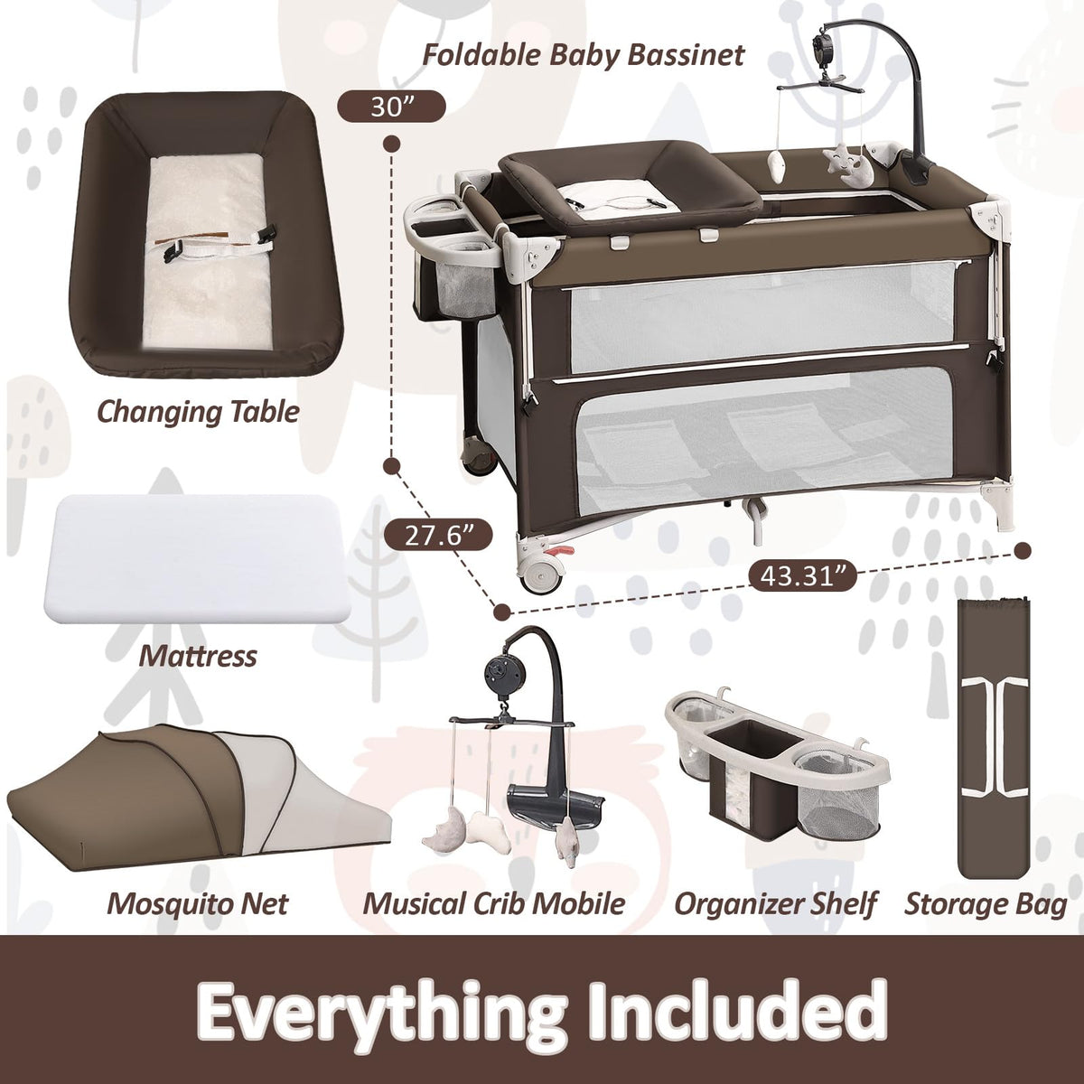 5-in-1 Baby Bassinet Bedside Sleeper L4655