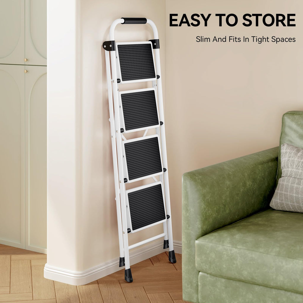 4 Step Folding Step Stool with Anti-Slip Wide Pedal S74260