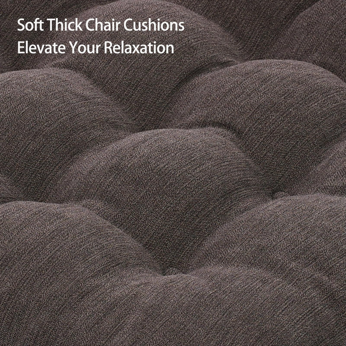 20x20x5 Inch Thick Tufted Dual Layer Chair Cushion Taupe 1P I78870
