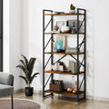 5 Tiers Rustic Brown Bookshelf W510