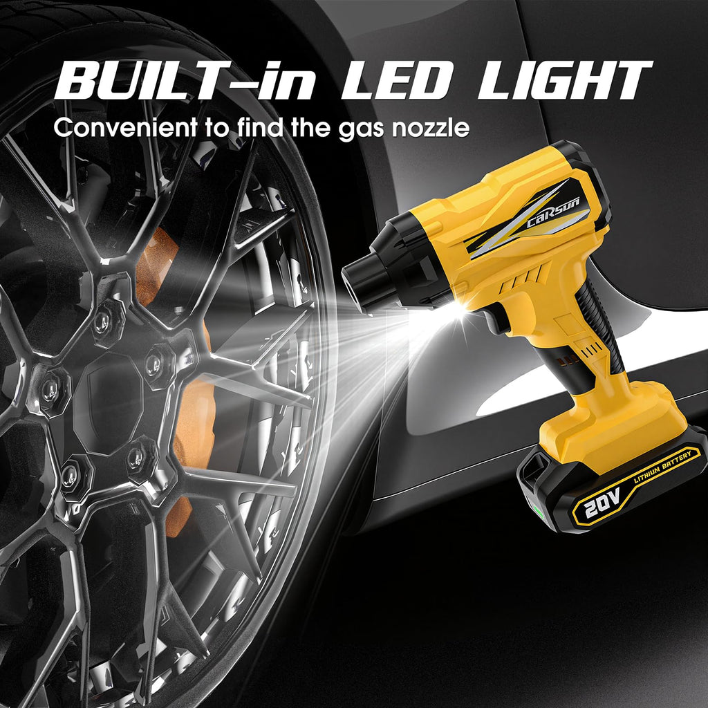 20V Cordless Portable Air Compressor 150 PSI Yellow I323431