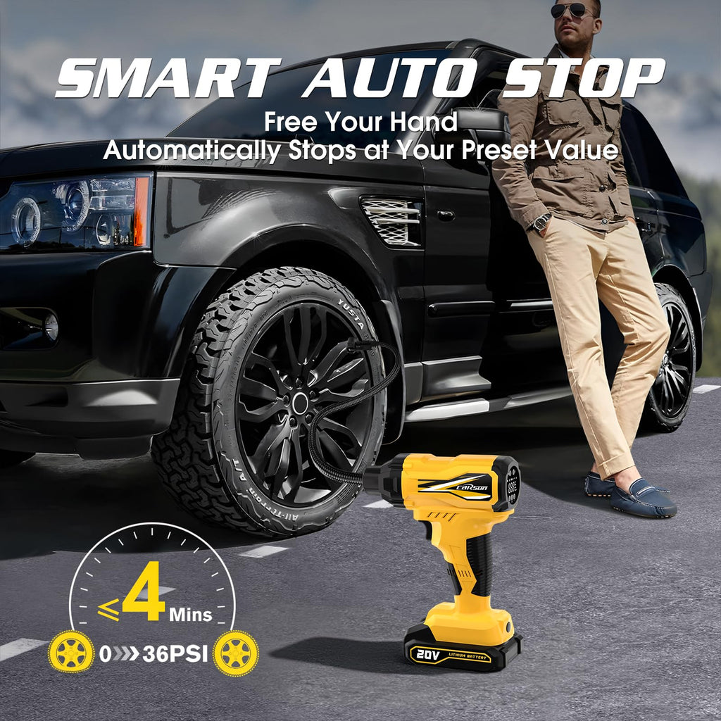 20V Cordless Portable Air Compressor 150 PSI Yellow I323431