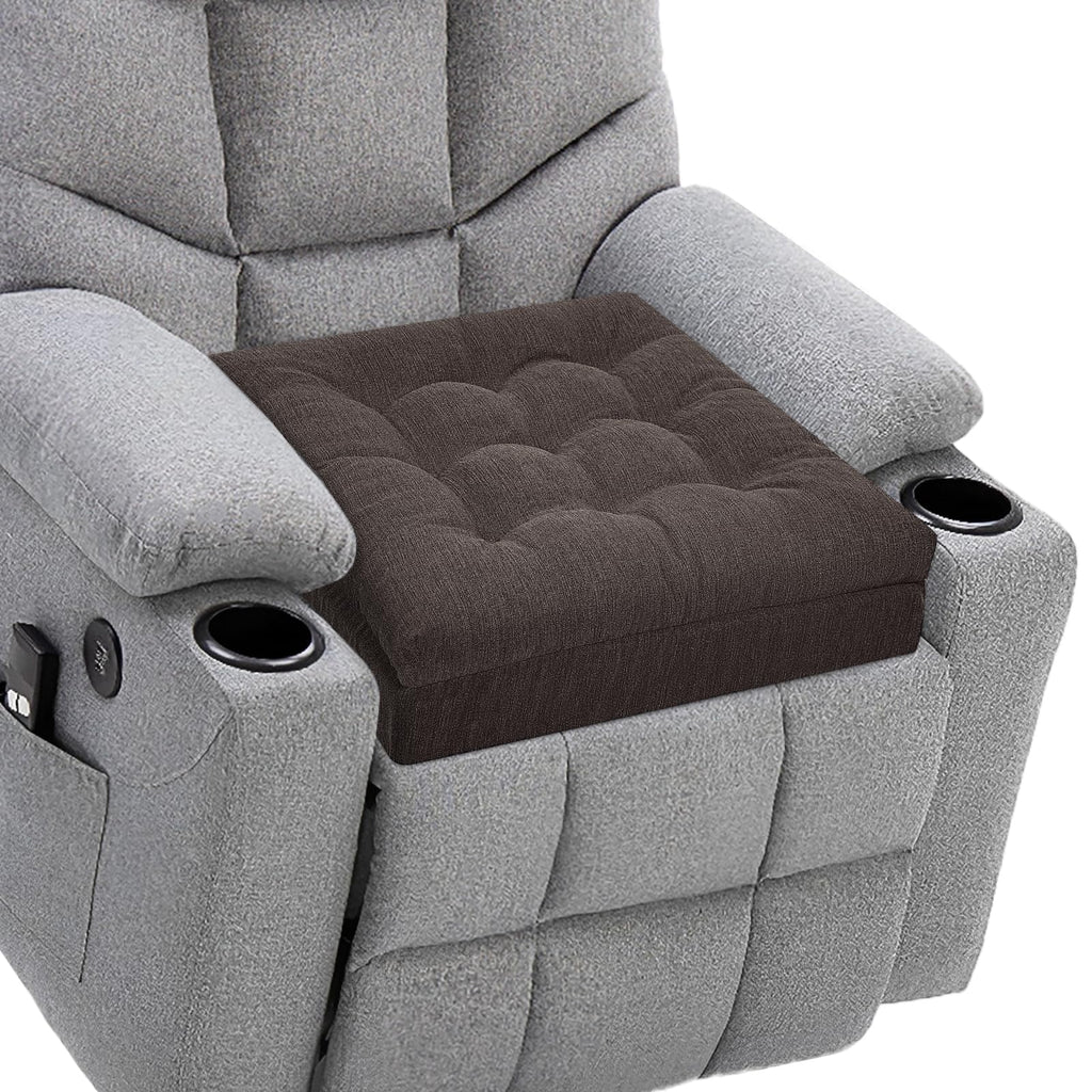 20x20x5 Inch Thick Tufted Dual Layer Chair Cushion Taupe 1P I78870