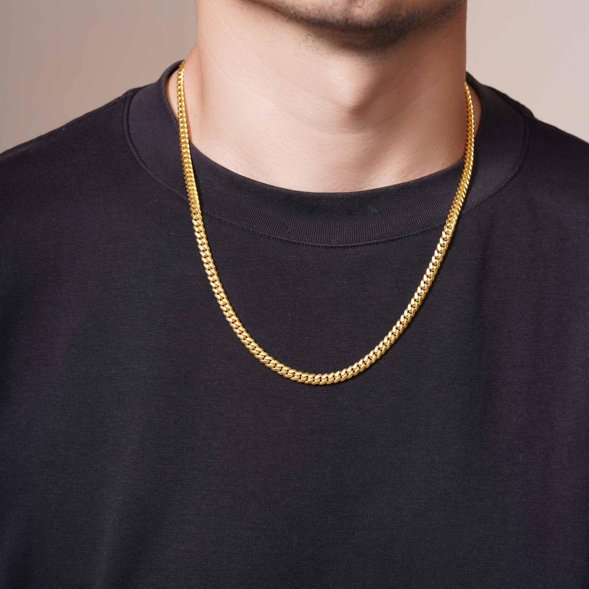 5.5mm Gold Vermeil Sterling Silver Cuban Link Chain Necklace F72399
