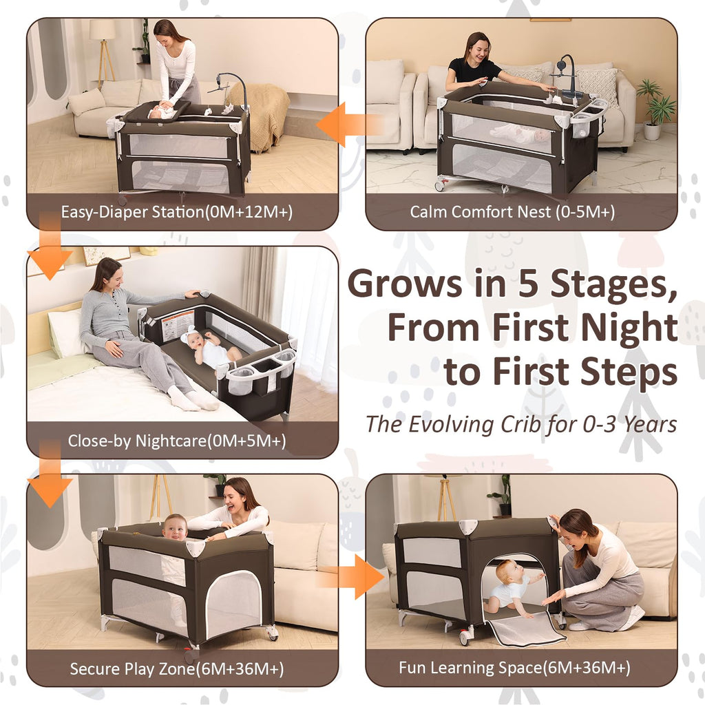 5-in-1 Baby Bassinet Bedside Sleeper L4655