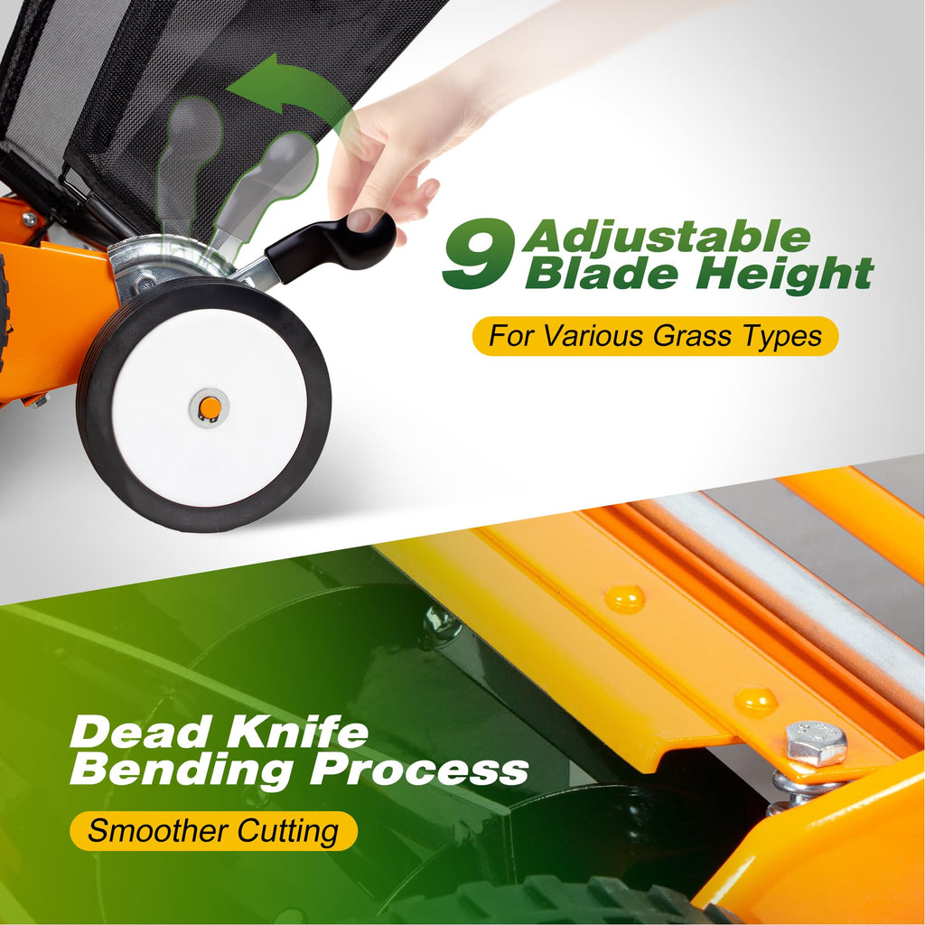 20-Inch 5-Blade Manual Reel Lawn Mower with Grass Catcher P5252