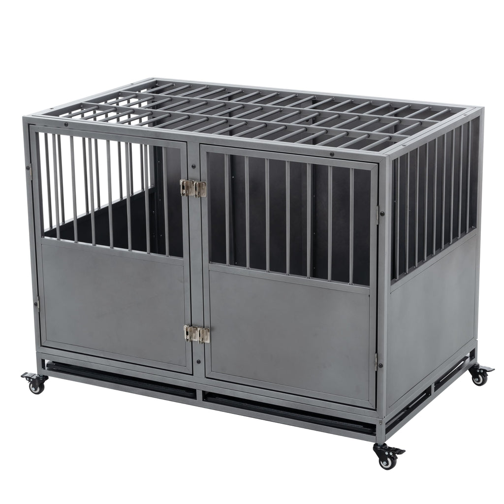 48 inch Heavy Duty Folding Metal Dog Cage with Divider Panel K160